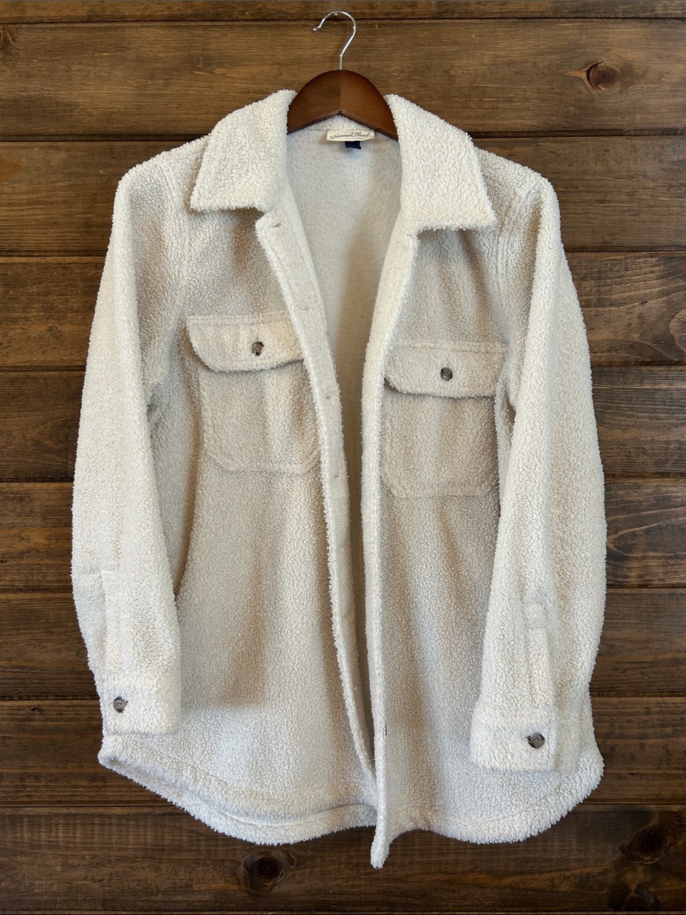 Universal Thread Ivory teddy Sherpa Jacket with Chest Flap Pockets